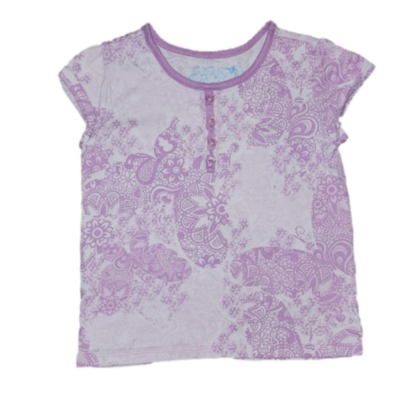 Place Other - PLACE Purple Short Sleeve Tee with Paisley Design
